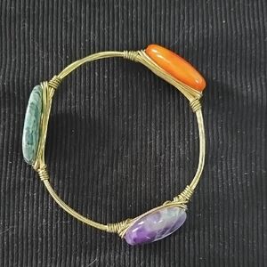 Bourbon and Bowties Gold Bracelet with Vibrant Stones